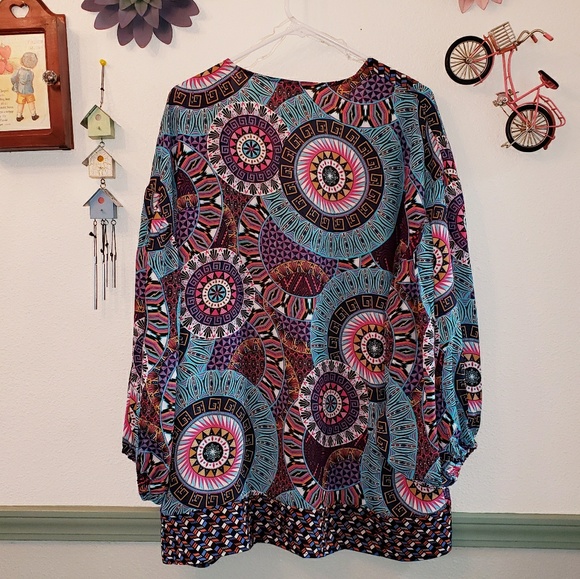 🍒HP🍒Medallion Scraf Print Open Front Kimono - Picture 7 of 8